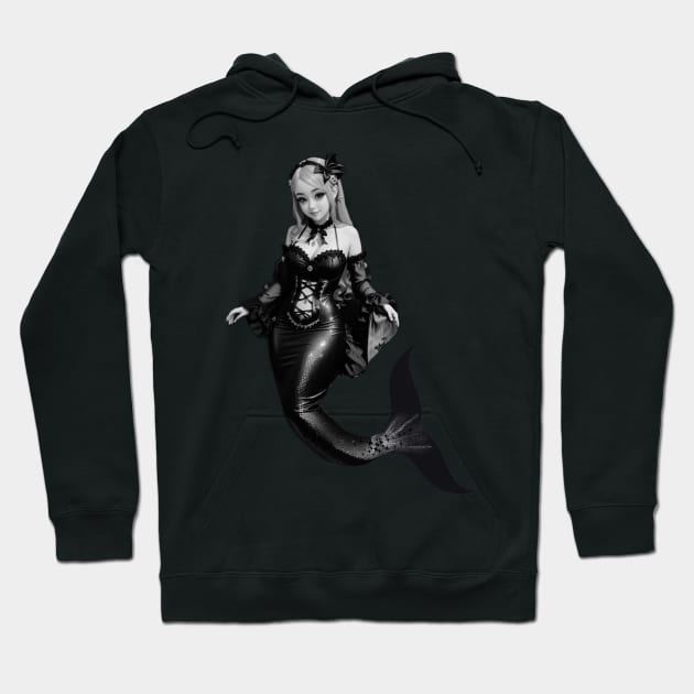 Black and White Mermaid Hoodie by MGRCLimon